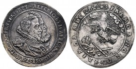 Alberto e Isabel (1598-1621). 1/2 schautaler. 1619. (Montenuovo-731). Anv.: ALBERTO ET ISABEL ARCHID. AVST. STAT. AVST. HOMAG. PRAEST. IOSEPT. Bustos ...