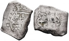 Felipe V (1700-1746). 8 reales. 1732. México. F. (Cal 2019-1427). Ag. 26,51 g. BC+/BC. Est...220,00. // ENGLISH: Philip V (1700-1746). 8 reales. 1732....
