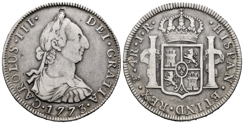 Carlos III (1759-1788). 4 reales. 1773. Potosí. JR. (Cal 2019-929). Ag. 13,30 g....