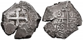 Carlos III (1759-1788). 8 reales. 1768. Potosí. V. (Cal 2008-955). (Cal 2019-1145). Ag. 26,56 g. Grieta. MBC. Est...200,00. // ENGLISH: Charles III (1...