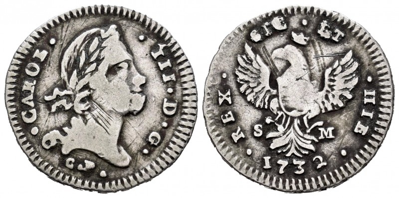 Carlos III (1759-1788). 2 tari. 1732. Nápoles. S-M. (Mir-534/1). 4,72 g. MBC-. E...