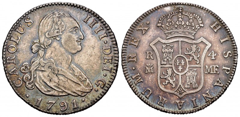 Carlos IV (1788-1808). 4 reales. 1791. Madrid. MF. (Cal 2019-777). Ag. 13,60 g. ...