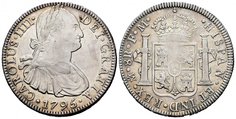 Carlos IV (1788-1808). 8 reales. 1795. México. FM. (Cal 2019-958). Ag. 26,93 g. ...