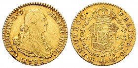 Carlos IV (1788-1808). 1 escudo. 1793. Madrid. MF. (Cal 2008-492). (Cal 2019-1110). Au. 3,36 g. MBC-/MBC. Est...130,00. // ENGLISH: Charles IV (1788-1...