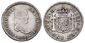 Fernando VII (1808-1833). 1/2 real. 1820. Guatemala. M. (Cal 2019-341). Ag. 1,63 g. BC/BC+. Est...25,00. // ENGLISH: Ferdinand VII (1808-1833). 1/2 re...