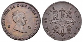Isabel II (1833-1868). 2 maravedís. 1849. Jubia. (Cal 2008-548). Ae. 2,62 g. MBC+/EBC-. Est...45,00. // ENGLISH: Elizabeth II (1833-1868). 2 maravedís...