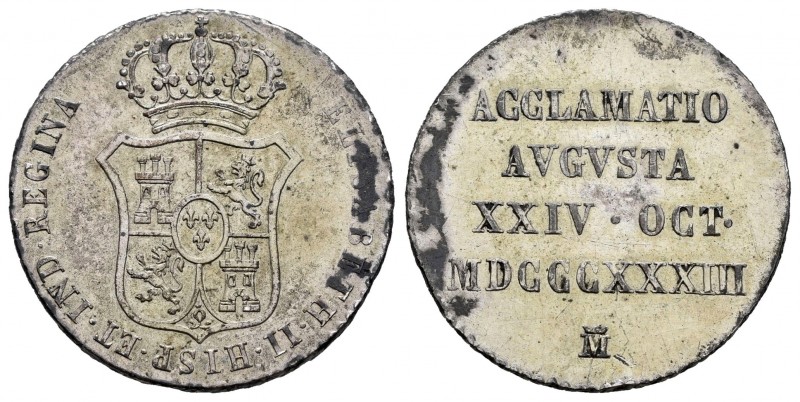 Isabel II (1833-1868). Medalla de proclamación. 24 de octubre de 1833. Madrid. (...