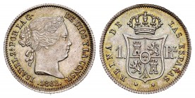 Isabel II (1833-1868). 1 real. 1862. Madrid. (Cal 2008-424). (Cal 2019-311). Ag. 1,29 g. Tono. SC/SC-. Est...100,00. // ENGLISH: Elizabeth II (1833-18...