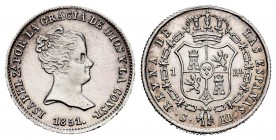 Isabel II (1833-1868). 1 real. 1851. Sevilla. RD. (Cal 2008-432). (Cal 2019-319). Ag. 1,27 g. EBC-. Est...90,00. // ENGLISH: Elizabeth II (1833-1868)....