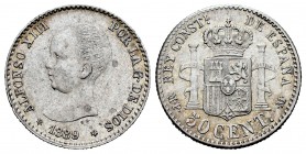 Alfonso XIII (1886-1931). 50 céntimos. 1889*8-9. Madrid. MPM. (Cal 2008-54). (Cal 2019-27). Ag. 2,49 g. Restos de brillo original. EBC-. Est...90,00. ...