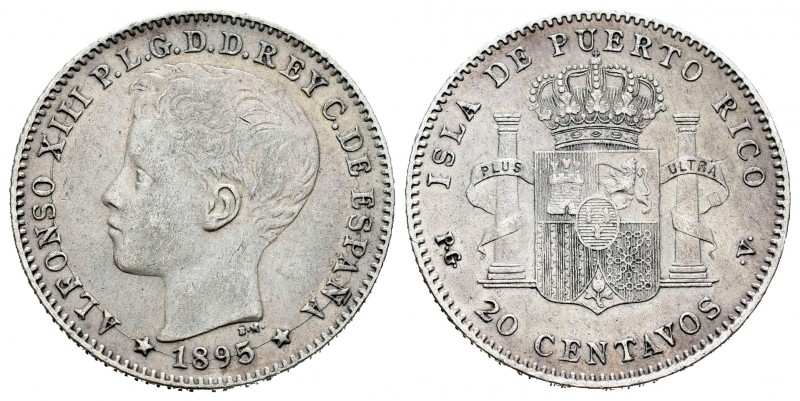 Alfonso XIII (1886-1931). 20 centavos. 1895. Puerto Rico. PGV. (Cal 2008-84). (C...