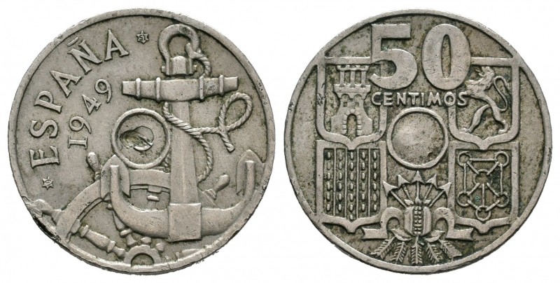 Estado Español (1936-1975). 50 céntimos. 1949*19-51. Madrid. (Cal 2008-109). Cu-...