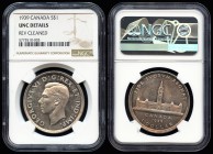 Canadá. George VI. 1 dollar. 1939. (Km-38). Ag. 23,37 g. Encapsulada por NGC como UNC Details, Rev Cleaned. SC-. Est...50,00. // ENGLISH: Canada. Geor...