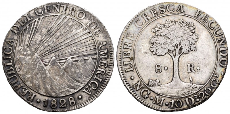 Costa Rica. 8 reales. 1828. Guatemala. M. (Km-4). Ag. 26,63 g. MBC+. Est...175,0...