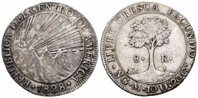 Costa Rica. 8 reales. 1828. Guatemala. M. (Km-4). Ag. 26,63 g. MBC+. Est...175,00. // ENGLISH: Costa Rica. 8 reales. 1828. Guatemala. M. (Km-4). Ag. 2...