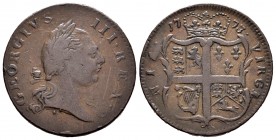 Estados Unidos. George III. 1/2 penny. 1773. Virginia. (Km-Tn25.2). Ae. 7,60 g. Época colonial. Rara. BC+/MBC-. Est...300,00. // ENGLISH: United State...
