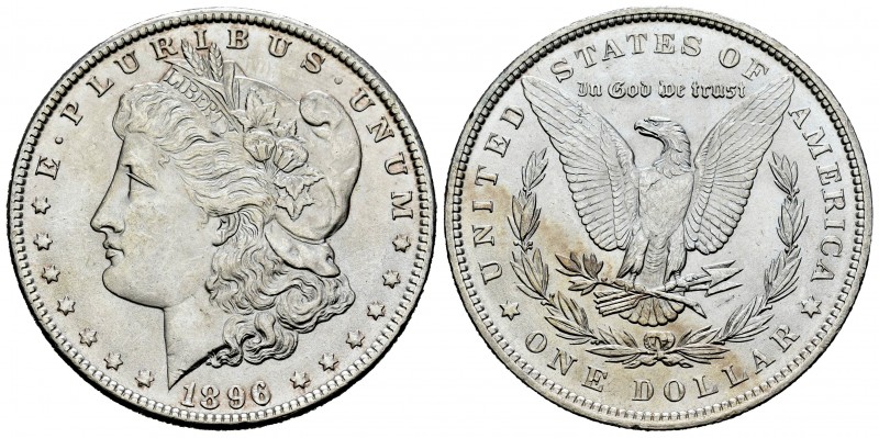 Estados Unidos. 1 dollar. 1896. Philadelphia. (Km-110). Ag. 26,75 g. EBC+. Est.....