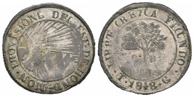 Honduras. 2 reales. 1848. TG. (Km-19b). Ag. 4,68 g. CREZCA. MBC+. Est...60,00. // ENGLISH: Honduras. 2 reales. 1848. TG. (Km-19b). Ag. 4,68 g. CREZCA....