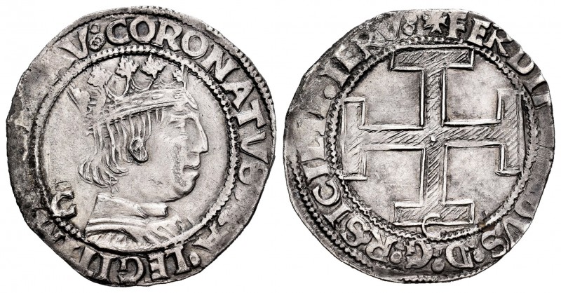 Italia. Nápoles y Sicilia. Fernando I. 1 coronado. Nápoles. C. (Cru-1007). Ag. 3...