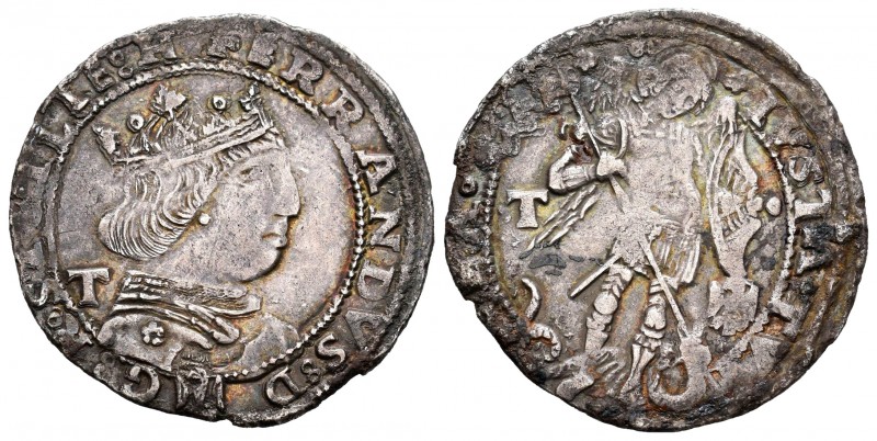 Italia. Fernando I. 1 cornado. Nápoles. (MEC-1011). (Mir-MC 89). Anv.: FERRANDVS...