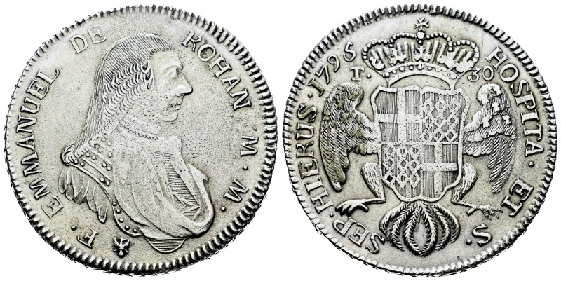 Malta. Emmanuel de Rohan. 30 taris. 1795. (Km-66). (Dav-1609). (Km-335). Ag. 29,...