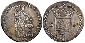 Países Bajos. 3 gulden. 1764. West Friesland. (Km-141.1). (Delm-1147). Ag. 31,56 g. Tono. MBC+. Est...110,00. // ENGLISH: Low Countries. 3 gulden. 176...