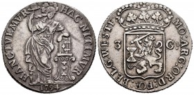 Países Bajos. 3 gulden. 1794. West Friesland. (Km-141.2). (Delm-1147). Ag. 31,61 g. MBC+. Est...100,00. // ENGLISH: Low Countries. 3 gulden. 1794. (Km...