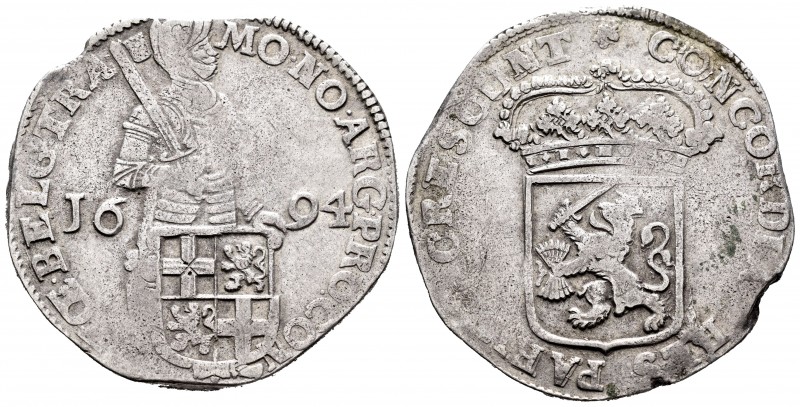 Países Bajos. 1 ducado. 1694. Utrecht. (Delmonte-981). (Dav-4904). Ag. 27,74 g. ...