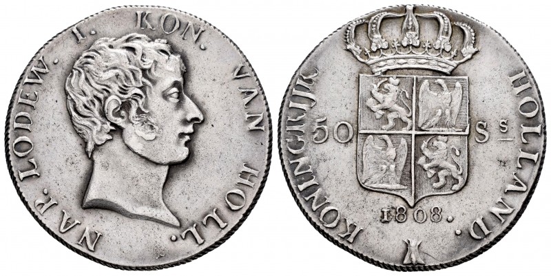 Países Bajos. Luis Napoleón. 50 Stuivers. 1808. Utrecht. (Schulman-149). (Km-28)...