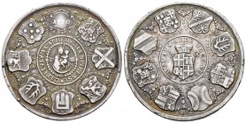 Alemania. Medalla. 1770. Sede Vacante. (Haas-560). Ag. 36,18 g. Grabador: A. Schäffer. 46 mm. Rara. MBC+. Est...150,00. // ENGLISH: Germany. Medalla. ...