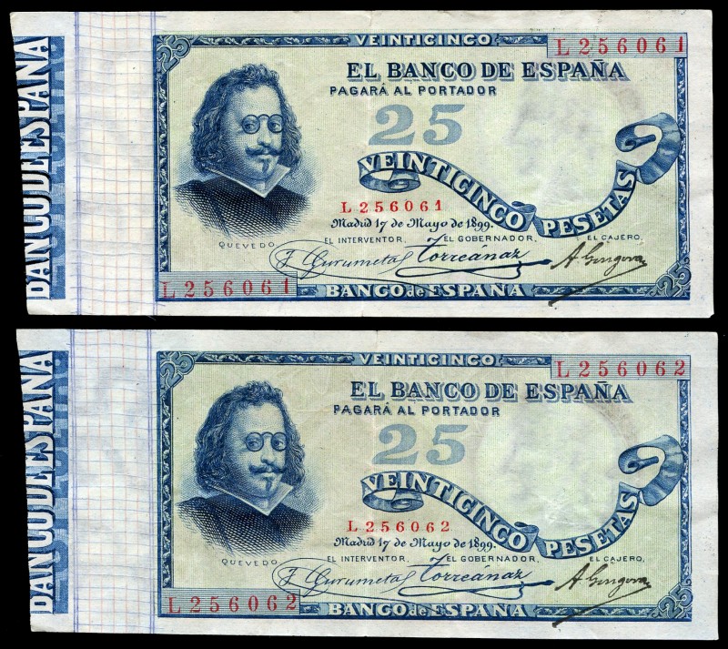 25 pesetas. 1899. Madrid. (Ed 2017). 17 de mayo, Francisco de Quevedo. Serie L. ...