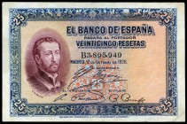 25 pesetas. 1926. Madrid. (Ed 2017-325a). 12 de octubre, San Francisco Javier. Serie B. Dobleces. MBC. Est...20,00. // ENGLISH: 25 pesetas. 1926. Madr...