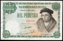 1000 pesetas. 1946. Madrid. (Ed 2017-453). 19 de febrero, Luis Vives. Sin serie. Reparaciones en margen superior e inferior. MBC. Est...50,00. // ENGL...