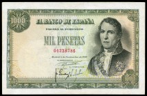 1000 pesetas. 1949. Madrid. (Ed 2017-458). 4 de noviembre, Ramón de Santillán. Sin serie. Doblez central y en esquina, marcas de grapa en el lado dere...