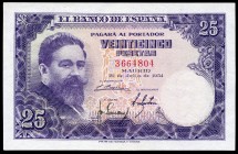 25 pesetas. 1954. Madrid. (Ed 2017-467). 22 de julio, Isaac Albéniz. Sin Serie. SC. Est...40,00. // ENGLISH: 25 pesetas. 1954. Madrid. (Ed 2017-467). ...