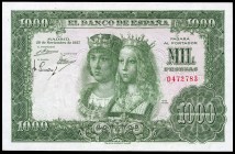 1000 pesetas. 1957. Madrid. (Ed 2017-469). 29 de noviembre, Reyes Católicos. Sin serie. SC-. Est...60,00. // ENGLISH: 1000 pesetas. 1957. Madrid. (Ed ...