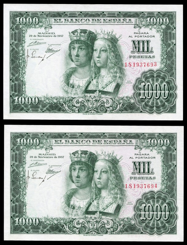 1000 pesetas. 1957. Madrid. (Ed 2017-469b). 29 de noviembre, Reyes Católicos. Se...