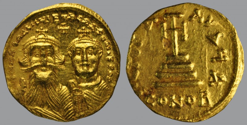 Solidus, Constantinople, 4,40 g Au, 20 mm, dd NN hERACLIЧS ET hERA CONST PP A, c...