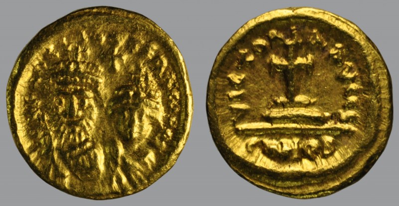 Solidus, Carthage, 4,52 g Au, 12 mm, D N ЄRACLIO ЄT ЄRA CONST PP, crowned and dr...