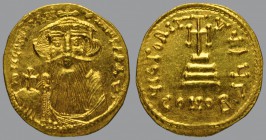 Solidus, Constantinople, 4,48 g Au, 21 mm, δ N CONSτAN-τINЧS PP AVI, crowned and draped bust of Constans II facing, holding globus cruciger. Reverse: ...
