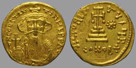 Light Weight Solidus, Constantinople, 4,26 g Au (23 siliquae), 18 mm, dN CONSTAN – TINVS PP AV, crowned bust with long beard facing, wearing chlamys, ...