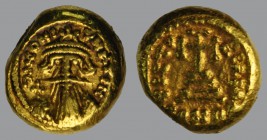 Solidus, Carthage, 4,41 g Au, 9 mm, d N CONI-TANTIN, crowned and draped facing bust of Constans with long beard and holding globus cruciger in his rig...