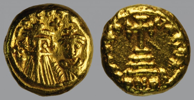 Solidus, Carthage, 4,46 g Au, 11 mm, D N CONT [AP], draped facing busts of Const...