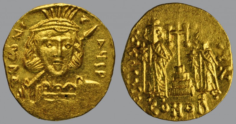 Solidus, Constantinople, 4,43 g Au, 19 mm, δ N CONτ-I-NЧS P, helmeted and cuiras...
