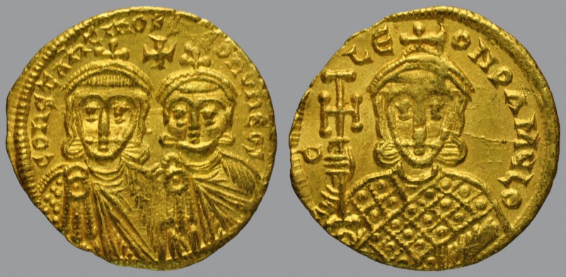 Constantine V (741-775), Solidus, Constantinople, 4,44 g Au, 20 mm, COhSTAhTIhOS...