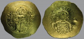 Michael VII Ducas (1071-1078), Histamenon Nomisma, Constantinople, 4,39 g Au/El, 27 mm, C – XC, Christ Pantokrator seated facing on throne/: + MIXAHΛ ...