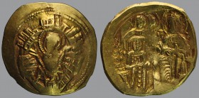 Michael VIII Palaeologus (1261-1282), Hyperpyron, Constantinople, 4,12 g Au, 23 mm, half-length figure of the Theotokos, orans, within city walls with...