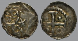 Anonymous, Friesach type denar, bust with sceptre; star right/cross with four pellets, 1,2 g Ag, 18 mm, Bernardi 2c (R2)(second half of 12th Century);...