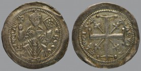 Denar, patriarch en face with sceptre and book/cross, 1,11 g Ag, 21 mm, Bernardi 21 (R)

Attractive old cabinet tone. ALMOST EXTREMELY FINE.