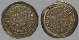 Denar, Virgin seated with Christ child/eagle, 1,09 g Ag, 21 mm, Bernardi 28 (R)

Old inventory number (436) on rev., old cabinet tone. VERY FINE.